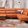 WoonMax Bank Liberty A1X 3 zits met relaxelement en ottomane cabrio cognac