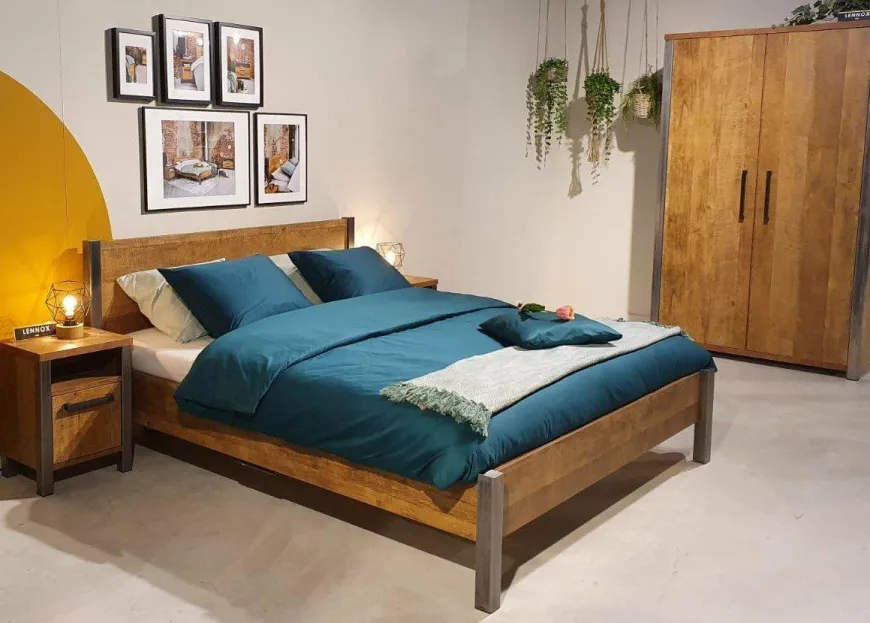 WoonMax Bedframe Lennox Old Teak - Diverse afmetingen