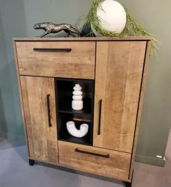 WoonMax Bergkast Maldini Old teak - 2 deuren en 1 lade