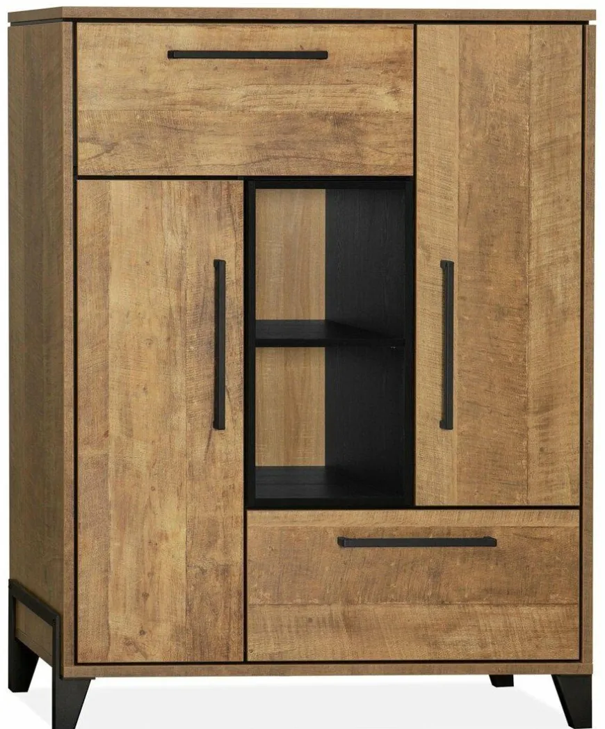 WoonMax Bergkast Maldini Old teak - 2 deuren en 1 lade