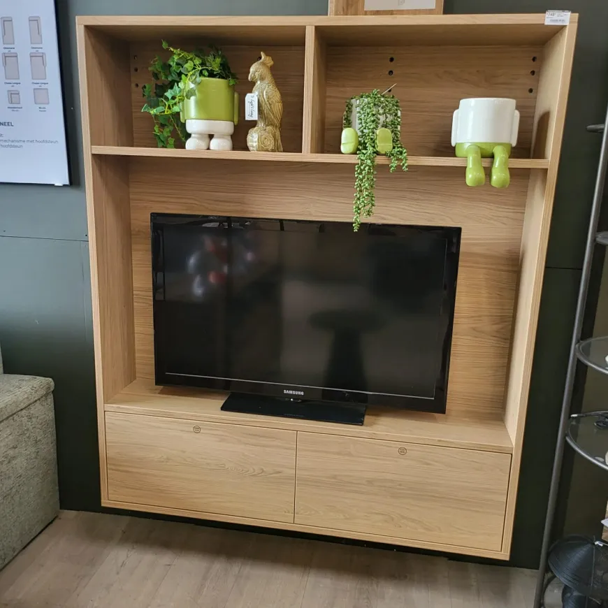 WoonMax Blackburn Mwand tv meubel Blond oak - Showroommodel compleet