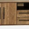 WoonMax Dressoir Maldini Old teak - 3 deuren en 2 lades - 203 cm