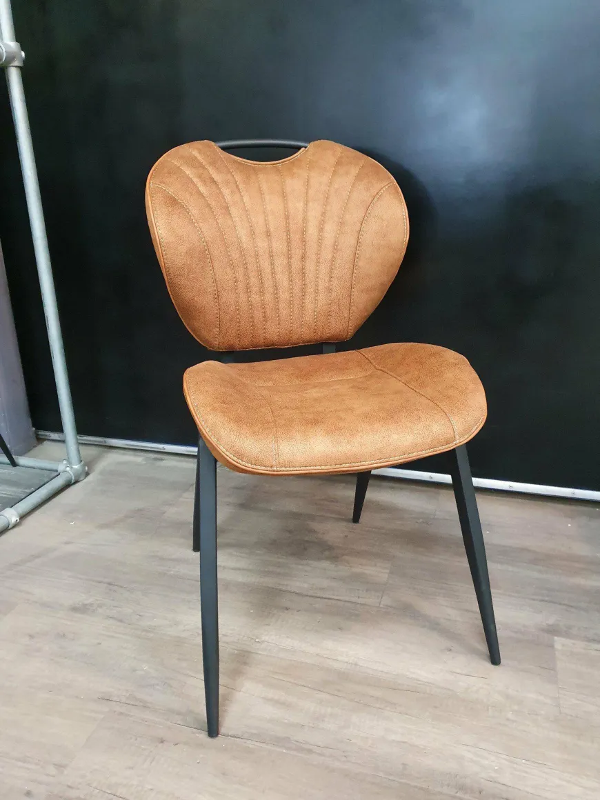 WoonMax Eetkamerstoel Jim - Cognac, Mosgroen en Antraciet