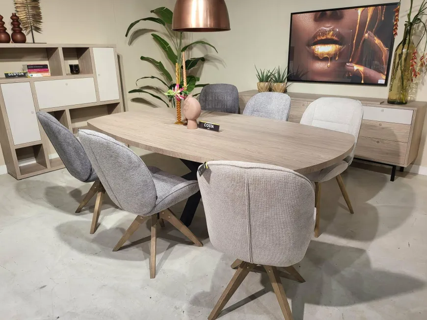 WoonMax Eettafel Deens ovaal Costa - 5 afmetingen - Diverse kleuren
