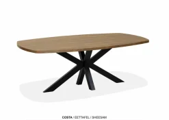WoonMax Eettafel Deens ovaal Costa - 5 afmetingen - Diverse kleuren