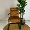 WoonMax Eettafelstoel Duke velvet - Cognac, Antraciet en Groen
