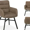 WoonMax Eettafelstoel Elton - Chicago Antraciet, Toffee en Truffle