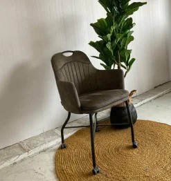 WoonMax Eettafelstoel Floria - cognac, antraciet, lever en mosgroen