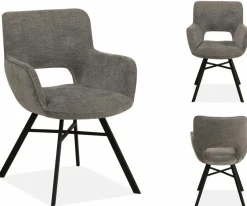 WoonMax Eettafelstoel Mercury Miami - Ash, Zwart of Toffee