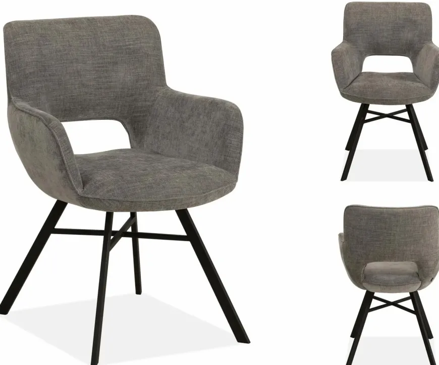 WoonMax Eettafelstoel Mercury Miami - Ash, Zwart of Toffee