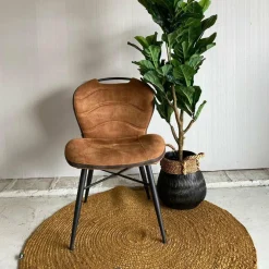 WoonMax Eettafelstoel Talent - cognac, antraciet en mosgroen