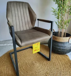 WoonMax Eettafelstoel Vera Zorro - Cognac, Antraciet en Groen