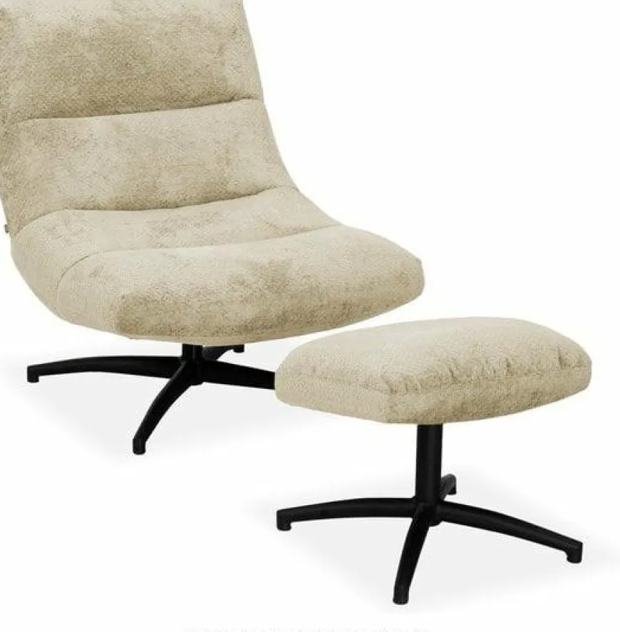WoonMax Fauteuil + Hocker Foxton - 4 kleuren Movie