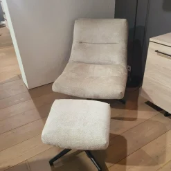 WoonMax Fauteuil + Hocker Foxton - 4 kleuren Movie