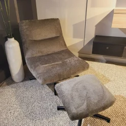 WoonMax Fauteuil + Hocker Foxton - 4 kleuren Movie