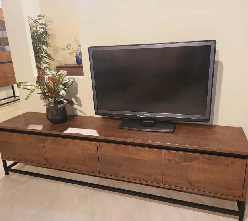 WoonMax Milltown TV meubel 4 deurs Dark Mango - 218 cm