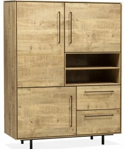 WoonMax Rafael barkast 3 deurs en 2 lades Lamulux mango