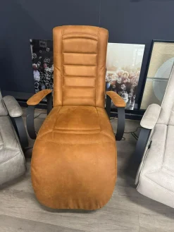 WoonMax Relaxfauteuil Queen Cabrio Cognac elektrisch - Showroommodel