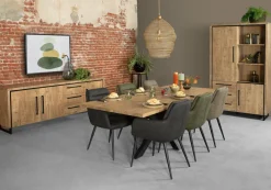 WoonMax Rimini dressoir 3 deurs - 3 lades Lamulux mango 225 cm