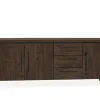 WoonMax Rimini dressoir 3 deurs Darkmango - 3 lades Lamulux mango 225 cm