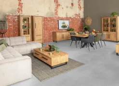WoonMax Rimini opbergkast 2 deurs - 3 lades Lamulux mango