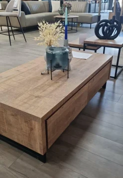 WoonMax Rimini Salontafel 2 lades Lamulux mango