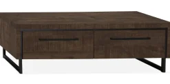 WoonMax Rimini Salontafel 2 lades Lamulux Dark mango