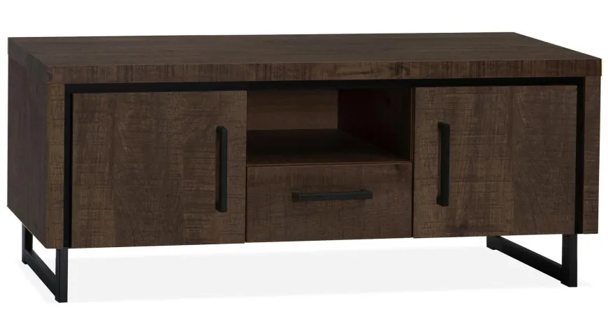 WoonMax Rimini TV meubel 2 deurs - 1 lade Lamulux Dark mango 130 cm