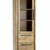 WoonMax Rimini Vitrinekast 1 deur glas - 2 lades Lamulux mango