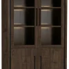 WoonMax Rimini Vitrinekast 4 deurs Lamulux Dark mango