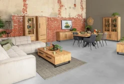 WoonMax Rimini Wandkast 1 deur en 2 lades Lamulux mango