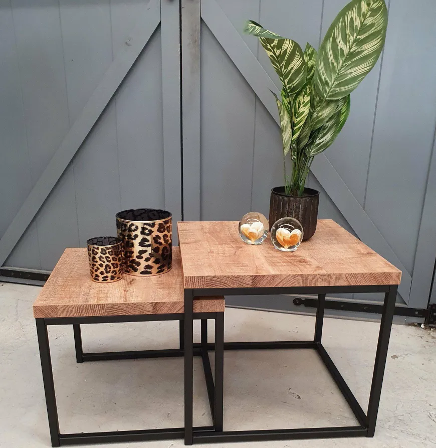 WoonMax Salontafel Floris set van 2 mango lamulux