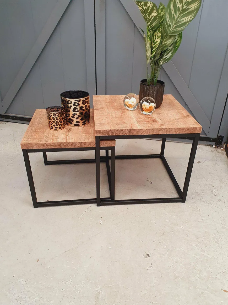 WoonMax Salontafel Floris set van 2 mango lamulux