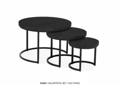 WoonMax Set van 3 salontafels Hugo met stalen onderstel