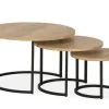 WoonMax Set van 3 salontafels Bolton met stalen onderstel