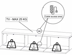 WoonMax TV meubel Keswick - 120, 180 en 240 cm - hangend of staand