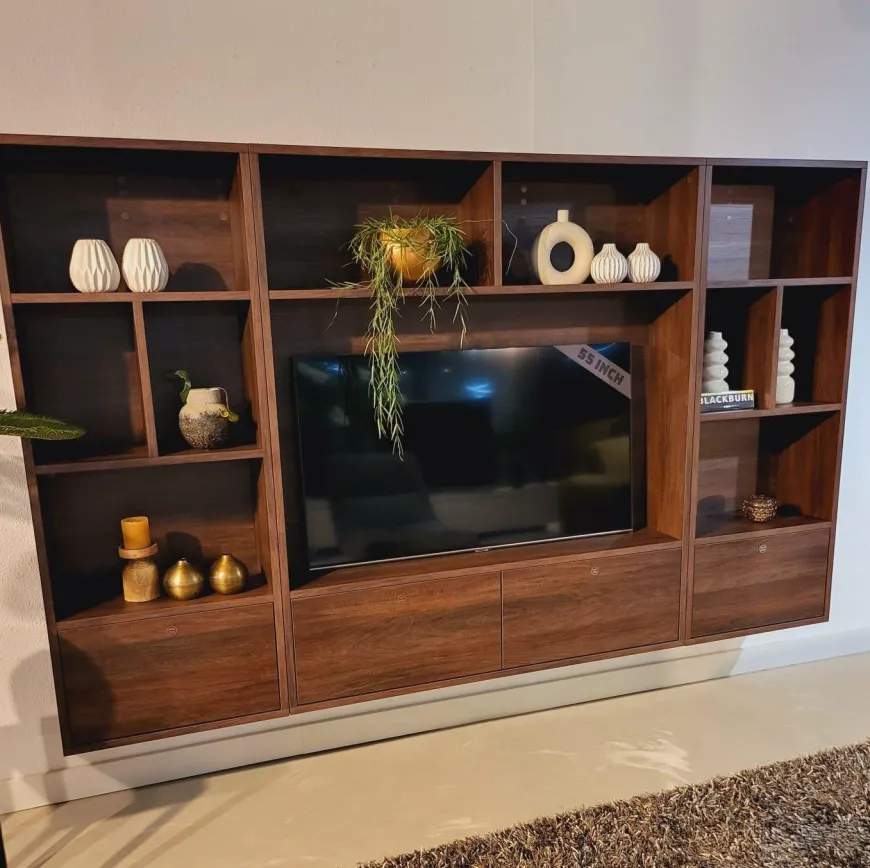 WoonMax TV wandmeubel Blackburn maat M - Diverse elementen en kleuren