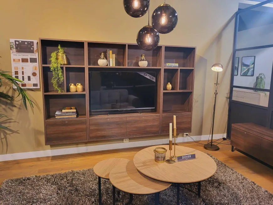 WoonMax TV wandmeubel Blackburn maat M - Diverse elementen en kleuren