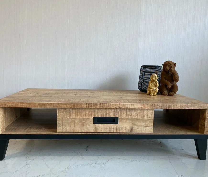 WoonMax Vigo Dark Mango salontafel lamulux met 1 lade
