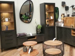 WoonMax Vitrinekast Gamma 1 deur glas en 1 deur - Showroommodel
