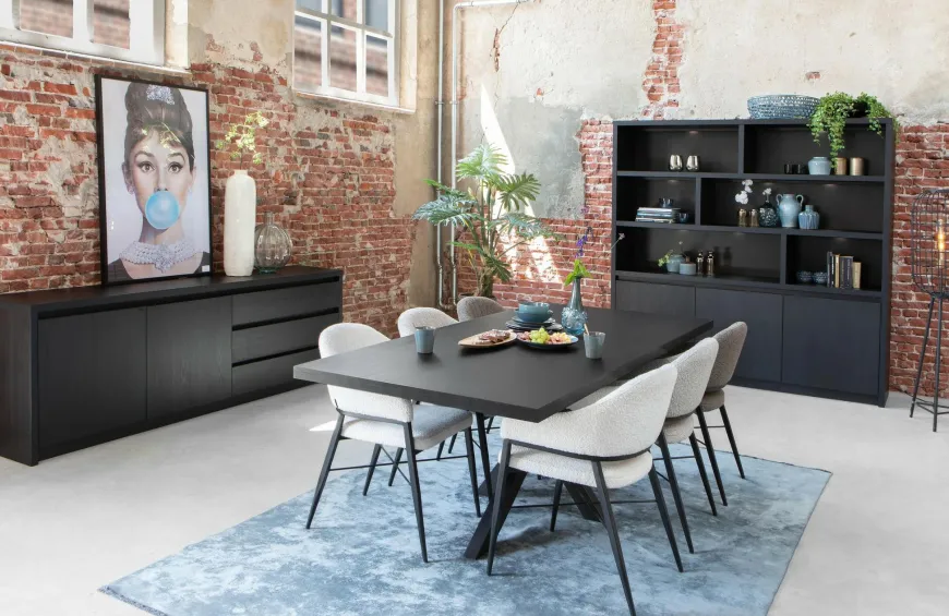 WoonMax Wandkast Milanello 2 deurs en 6 open vakken
