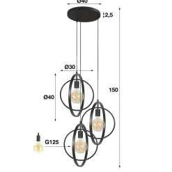WoonStijl Hanglamp 3L Turn around getrapt