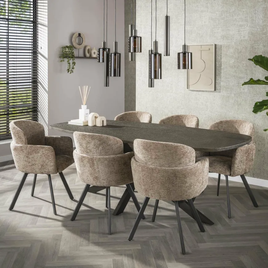 WoonStijl Armstoel Embrace draaibaar - Hoven champagne