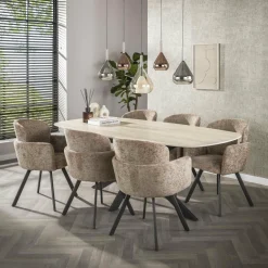 WoonStijl Armstoel Embrace draaibaar - Hoven champagne