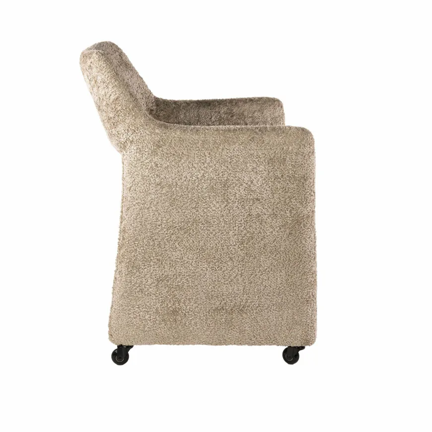 WoonStijl Armstoel Forma Elite wieltjes Alura zand