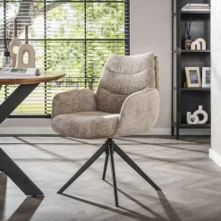 WoonStijl Armstoel lounge Rich zandkleur