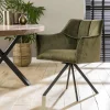 WoonStijl Armstoel raster draaibaar velvet groen