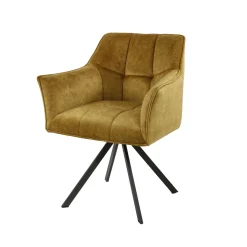 WoonStijl Armstoel raster draaibaar Velvet goud
