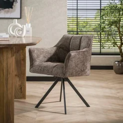 WoonStijl Armstoel raster draaibaar Rich Taupe