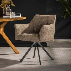 WoonStijl Armstoel raster draaibaar Boucle taupe